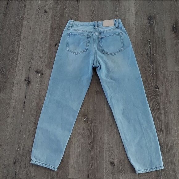 Blue Savvy Straight Leg Distressed Button Fly High Waist Jeans Size 5/27 - Picture 4 of 8